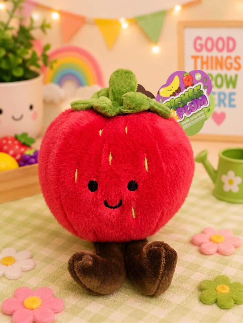 🍓COLLECTABLE PICKLE & PLUM VIRAL STRAWBERRY FRUIT PLUSH BY ORB SENSORY TOY